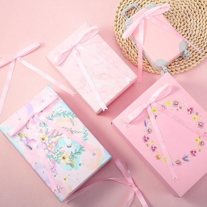Riceshoot Store Pink 50 Pcs Stain Ribbon Bows 5x7 Inch Twist Tie Bows for Gift Wrapping Cake Treat Bags Craft DIY Gift Wedding Baby Shower Birthday Party Decorations - Image 4